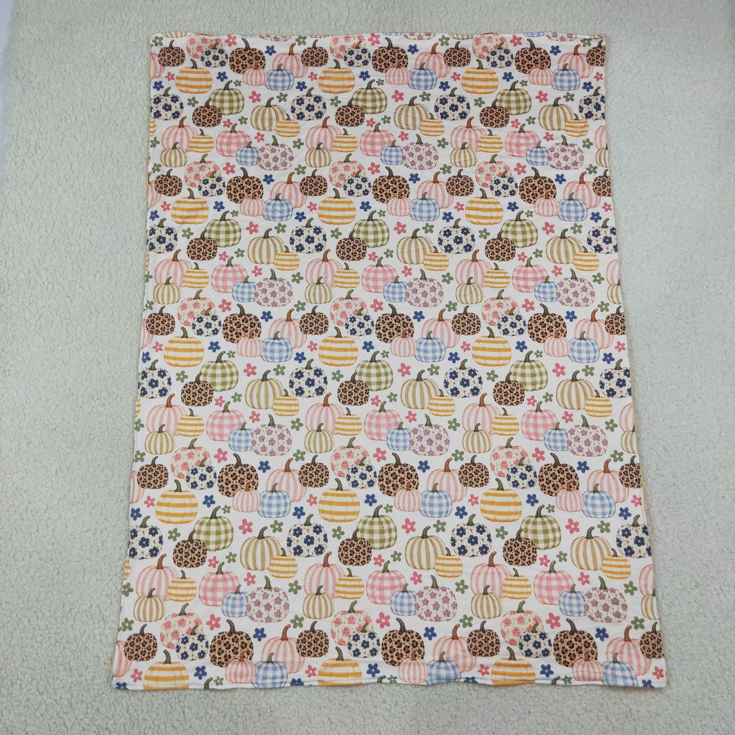 Baby Girls Kids Pumpkins Flower Fall Blanket RTS