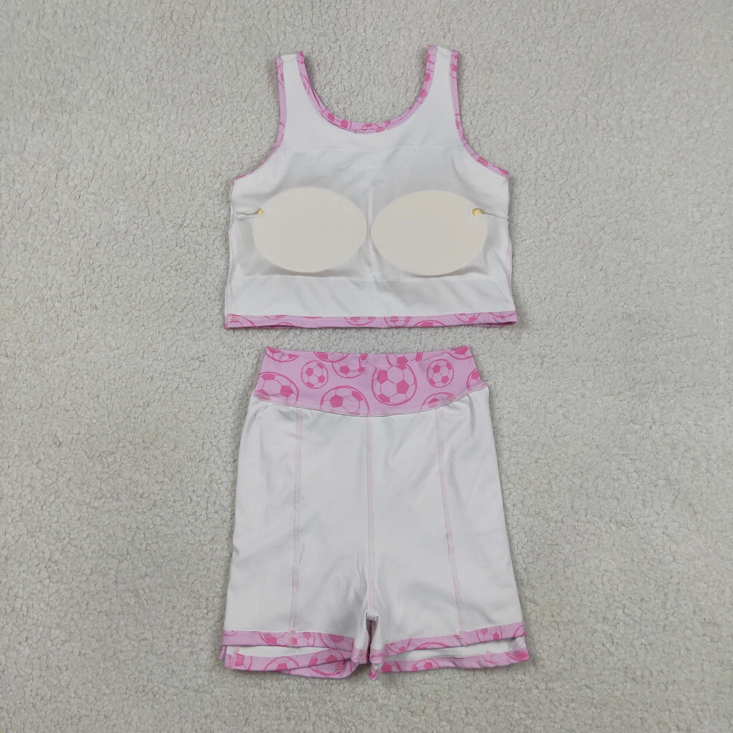 Sibling Baby Girls Toddler Soccer Shirts Shorts Pink Sets Summer Clothes RTS