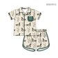( Moq 5 ) Preorder Baby Girls Kids Short Sleeves Ducks Green Pocket Shirt Shorts Set Pajamas Clothes