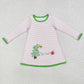 Sibling Boys Girls Long Sleeves Christmas Embroidery Tree Dog Romper Dress Set RTS