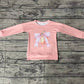 Baby Girl Pumpkin Bow Long Sleeve Pink Shirt Tops