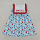 Baby Girls Kids Sleeveless I Love USA 4th of July Ruffle Knee Length Dress RTS