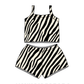 ( Moq 5 ) Preorder Baby Girls Straps Tops Black Stripes Shorts Summer Set Clothes