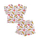 ( Moq 5 Each Style ) Sibling Baby Girls Kids Short Sleeves Pencil Bows Flower Shirts Shorts Back to School Sets