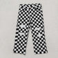 Baby Kids Black Checkered Denim Jeans