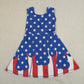 Baby Girls Kids Sleeveless Stars Stripes 4th of July Shorts Knee Length Dress RTS