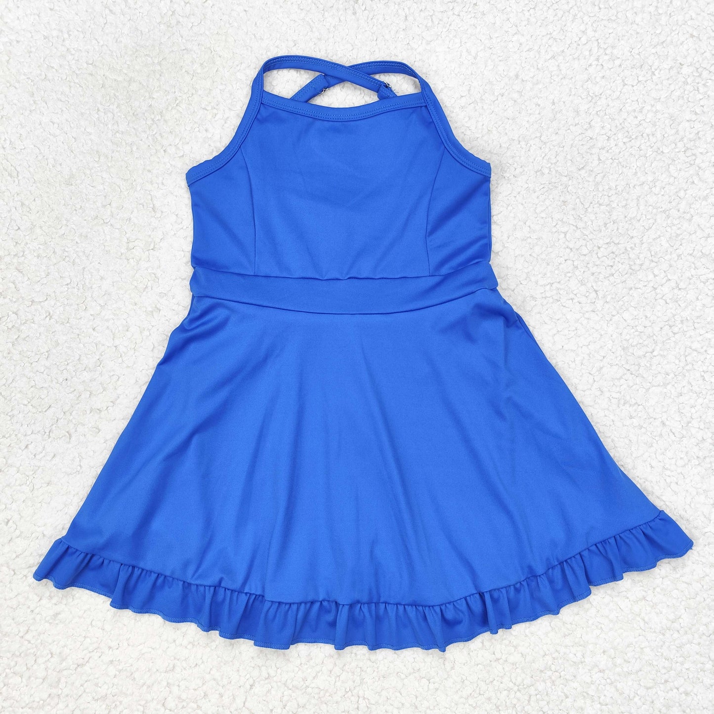 Baby Girl Sleeveless Blue Yoga Sports Shorts Dress