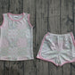 Baby Girls Kids Sleeveless Floral Bows Tops Shorts Summer Clothes Set RTS