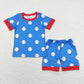 Baby Boy Girl Baseball Shirt Shorts Pajamas Sibling Blue Set