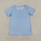 Sibling Baby Boys Kids Short Sleeves Dog Fishing Blue Shirts Tops RTS