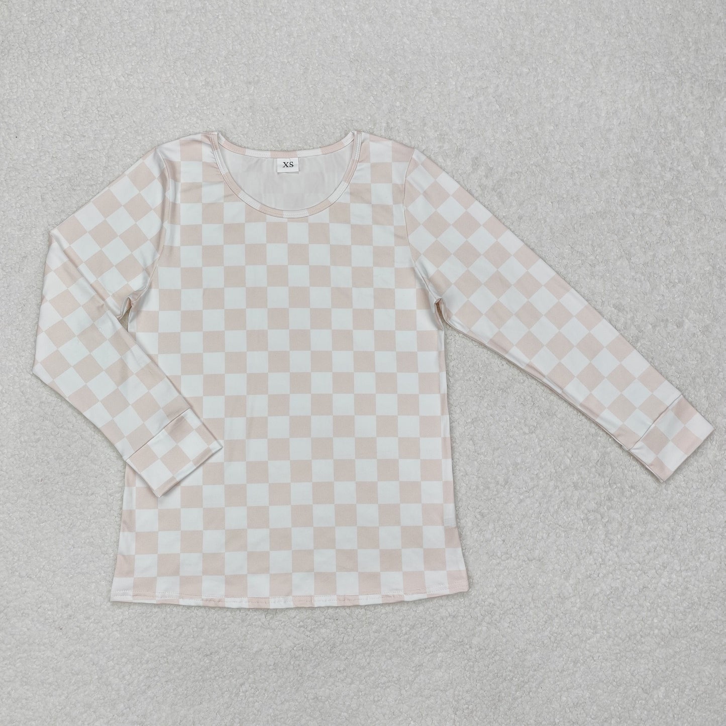 Adult Women Long Sleeves Checkered Shirt Tops