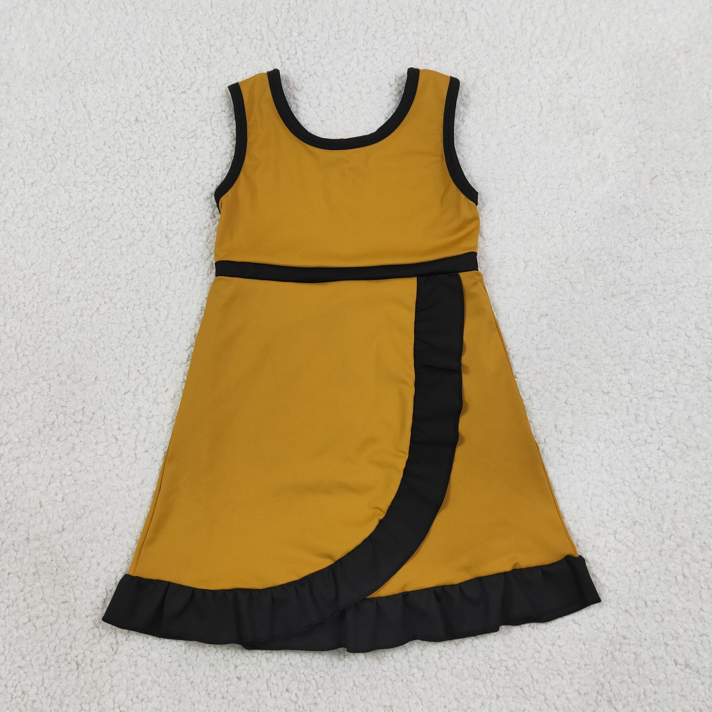 Baby Girls Kids Sleeveless Shorts Knee Length Scallop Dress Yoga Active Summer Clothes RTS