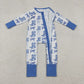 Baby Girl Long Sleeves Blue Bows Boots Western Zipper Pajamas Romper RTS