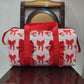 Toddler Girl Christmas Santa Red Bows Zipper Ruffle Gym Bag RTS