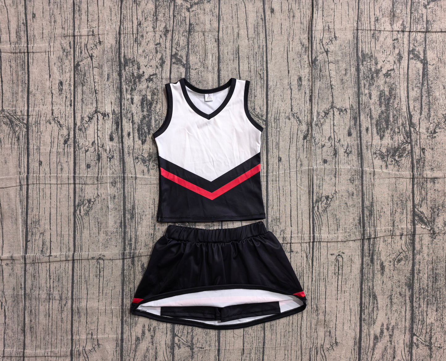 ( No moq ) Preorder Baby Girls Kids Sleeveless Tops Black Skirt Shorts Set Yoga Active Team Clothes