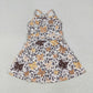 Baby Girl Straps Bows Leopard Knee Length Yoga Active Dress