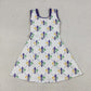 Baby Girls Sleeveless Mardi Gras Anchors Yoga Shorts Knee Length Dress RTS