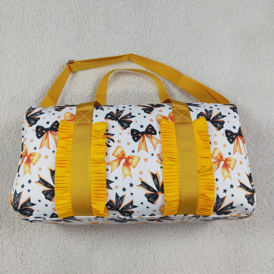 Kids Girl Adult Orange Ruffle Halloween Bows Gym Bags RTS