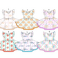 ( Moq 5 Each Style ) Baby Girl Short Sleeves Pumpkin Bows Fish Sibling Dress 3.22