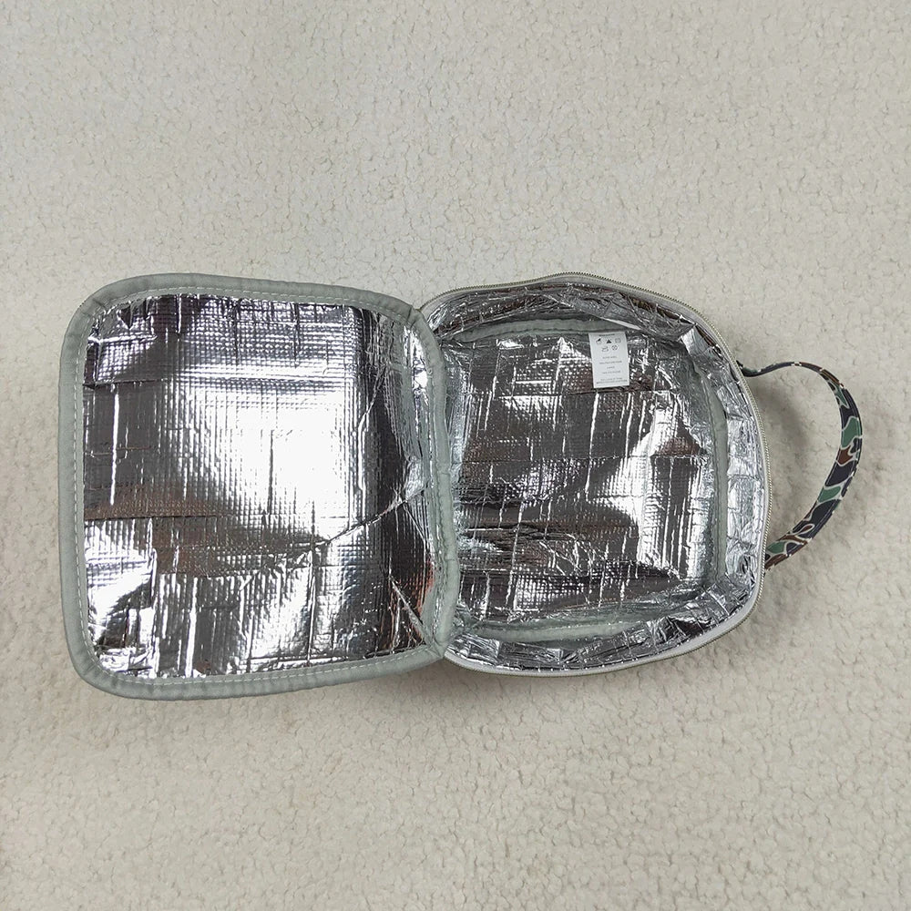 Baby Boys Kids Camo Ducks Lunch Box Picnic Thermal Green Bag RTS