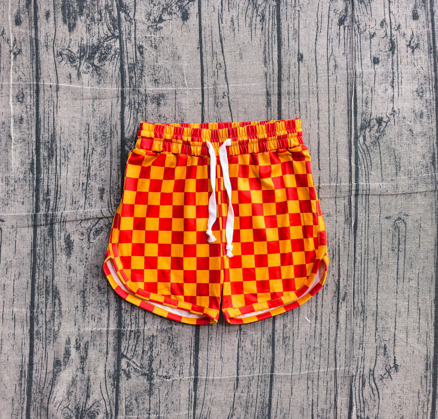 Baby Girls Kids Orange Checkered Shorts Bottoms Summer Clothes RTS