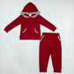 Sibling Baby Girls Kids Long Sleeves Ruffle Hoodie Pullovers Pockets Pants Team Sets Cotton Clothes RTS