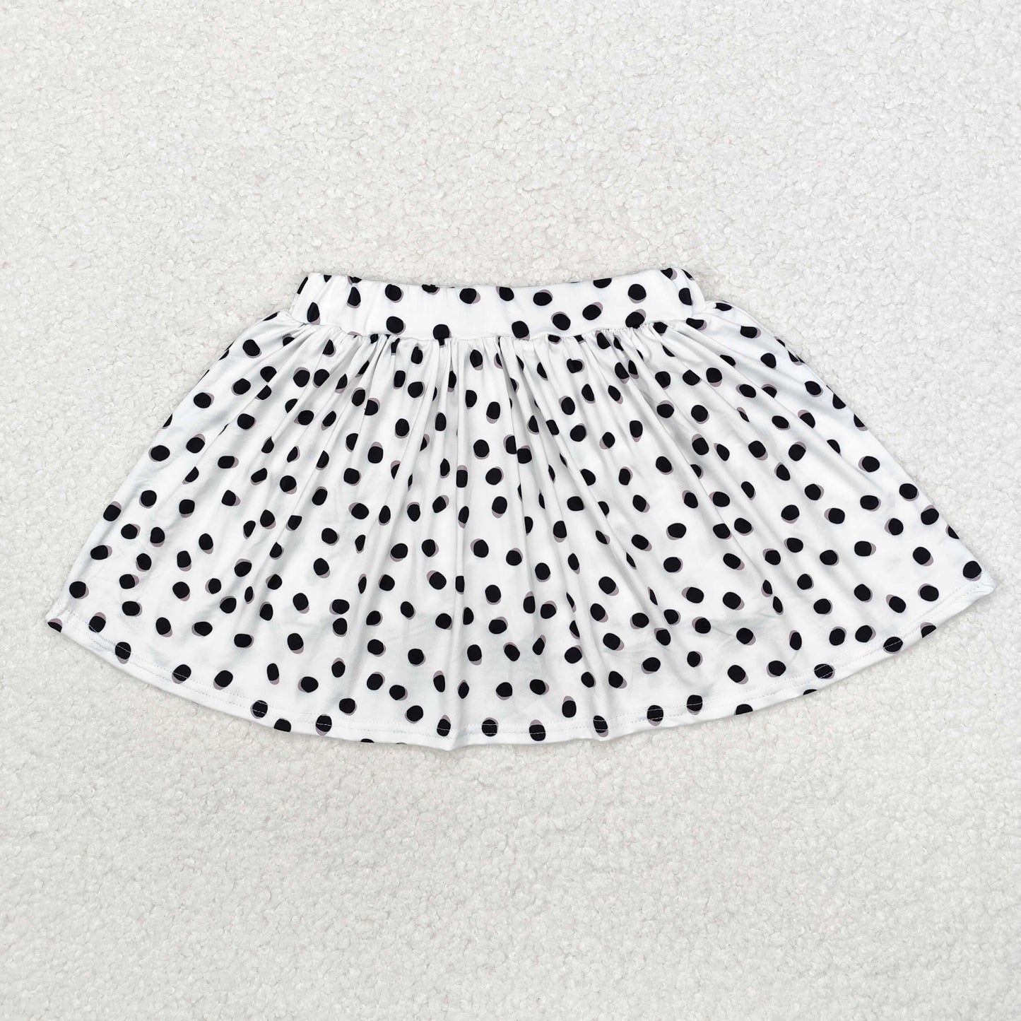 Baby Girl Halloween White Black Dots Skirt With Shorts