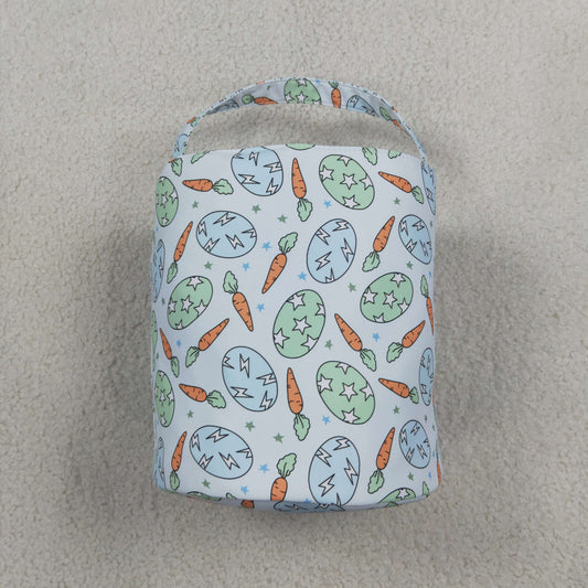 Baby Toddler Kids Embroidery Rabbit Easter Eggs Carrots Basket Bag RTS