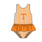( Moq 5 Each Style ) Baby Boys Girls Orange Stripes Sibling Team Sets Swimsuits Clothes