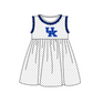 ( Moq 5 ) Baby Girls Toddler Sleeveless UK Dots Team Blue Ruffle Knee Length Dress