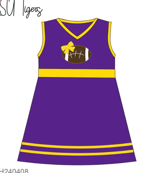 Baby Girl Football Purple Dress