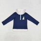 Baby Boy Long Sleeves Embroidery Dog Zipper Pullover Shirt