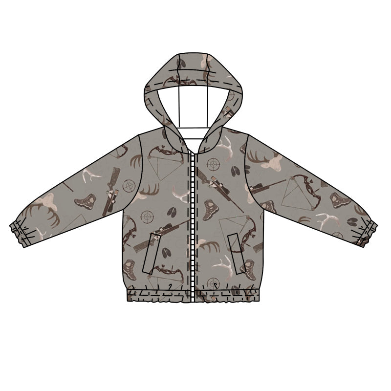 Baby Boy Kids Long Sleeves Deer Hunting Hoodie Zipper Shirt Coat Moq 5