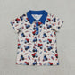 Baby Boys Kids Short Sleeves Blue Construction Pullover Shirt Tops RTS