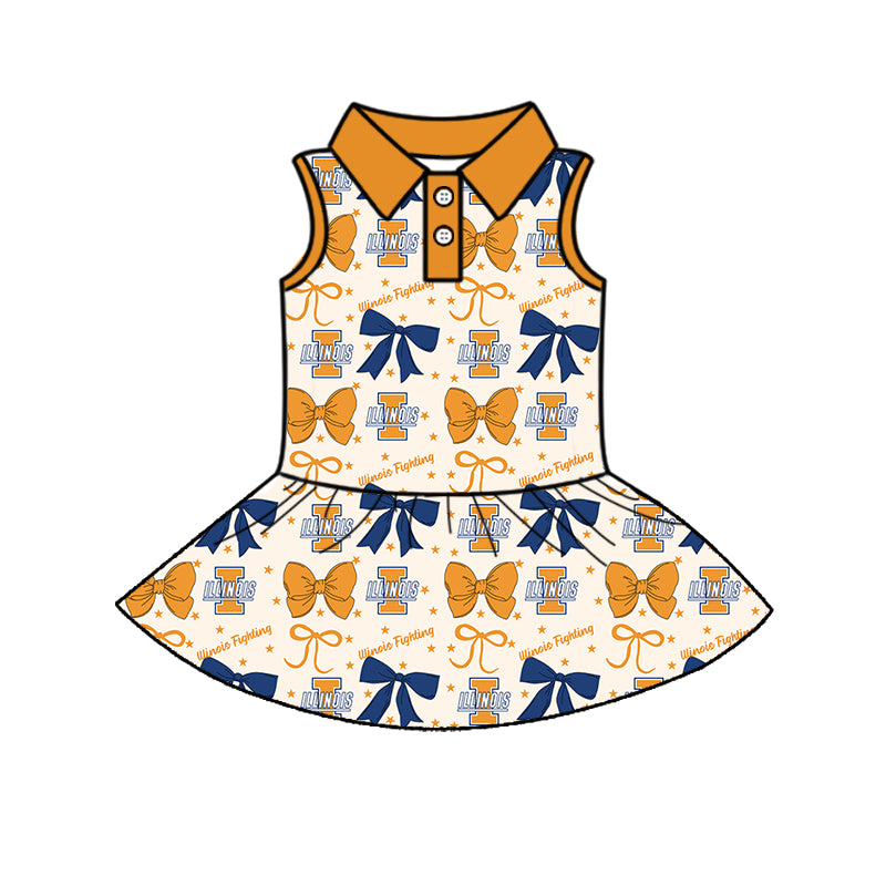 ( Moq 5 each style ) Baby Girl Toddler I Team Bows ‌Sibling Dress Set
