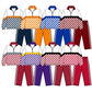 ( Moq 5 Each Style ) Sibling Baby Children Kids Long Sleeves Zipper Checked Shirts Pants Team Sets Clothes