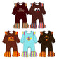 ( Moq 5 Each Style ) Sibling Baby Girls Infant Long Sleeves turkey Thanksgiving Ruffle Rompers Clothes