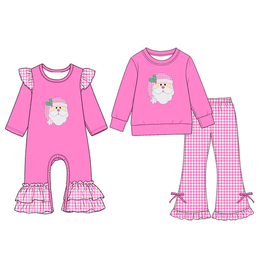 ( Moq 5 Each Style ) Sibling Baby Girls Kids Long Sleeves Christmas Romper Set Clothes