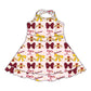( Moq 5 each style ) Baby Boy Girl Toddler Team Red Yellow Bows ‌Sibling Dress Set