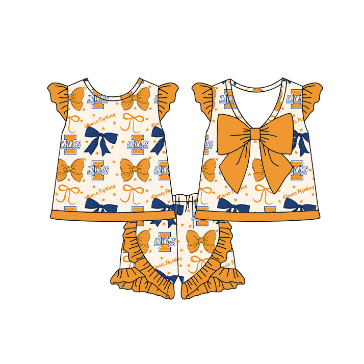 ( Moq 5 each style ) Baby Girl Toddler I Team Bows ‌Sibling Dress Set