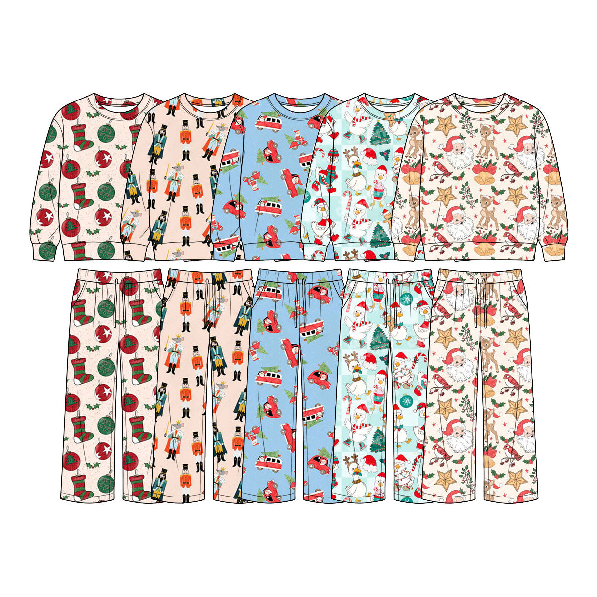 ( Moq 5 Each Style ) Sibling Baby Boys Kids Long Sleeves Shirts Pockets Pants Christmas Sets Clothes
