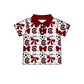 ( Moq 5 each style ) Baby Girl Toddler Team Red Bows Soccer‌ Sibling Shirt Dress Set