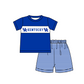 ( Moq 5 ) Baby Boys Toddler Short Sleeves Blue Shirt Stripes Shorts Team Set 1.29