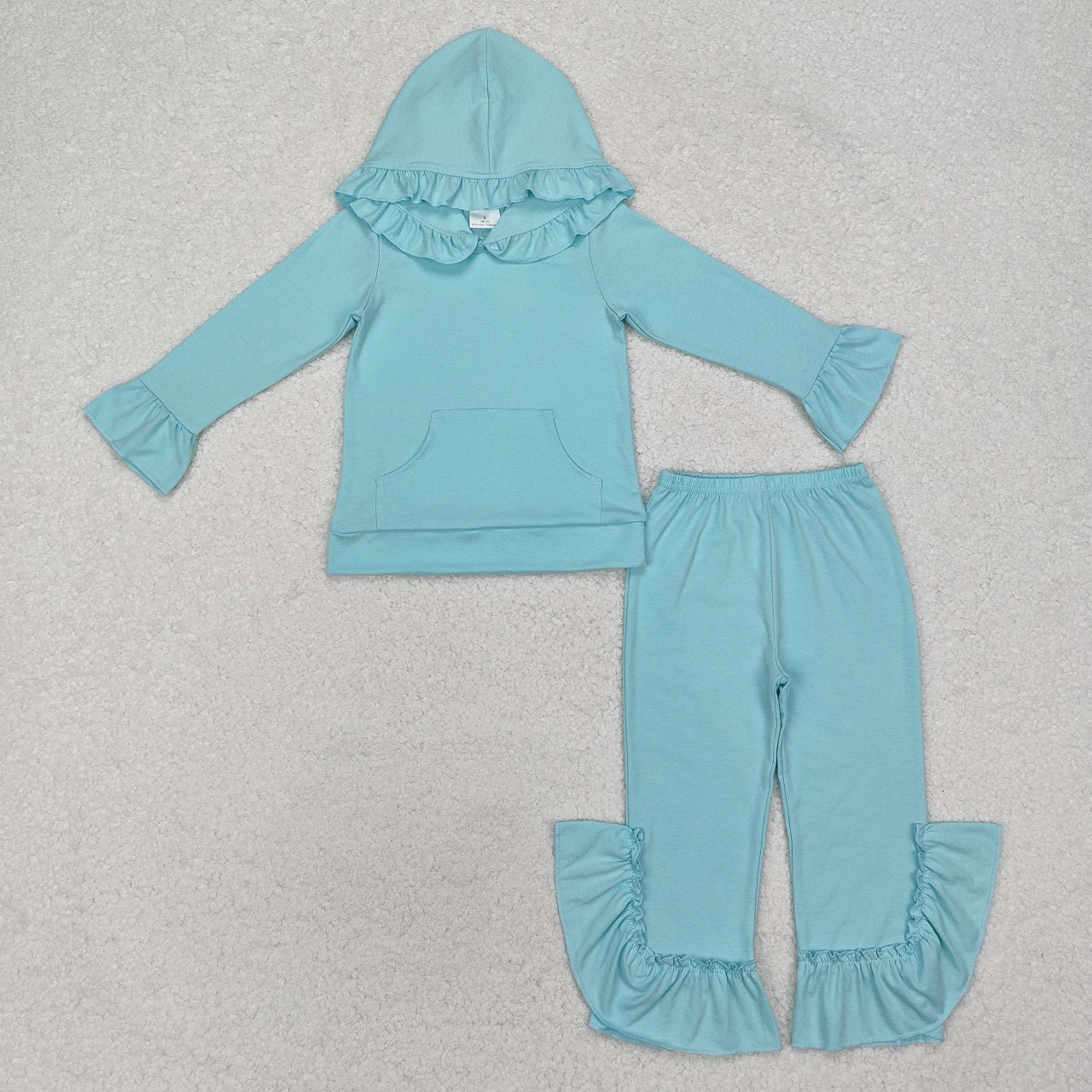 Baby Girl Long Sleeves Hoodie Cotton Shirt Ruffle Pants Sibling Clothes Set