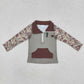 7-12 Sibling Boys Kids Long Sleeves Camo Pockets Zipper Shirt Pullover Tops Clothes RTS