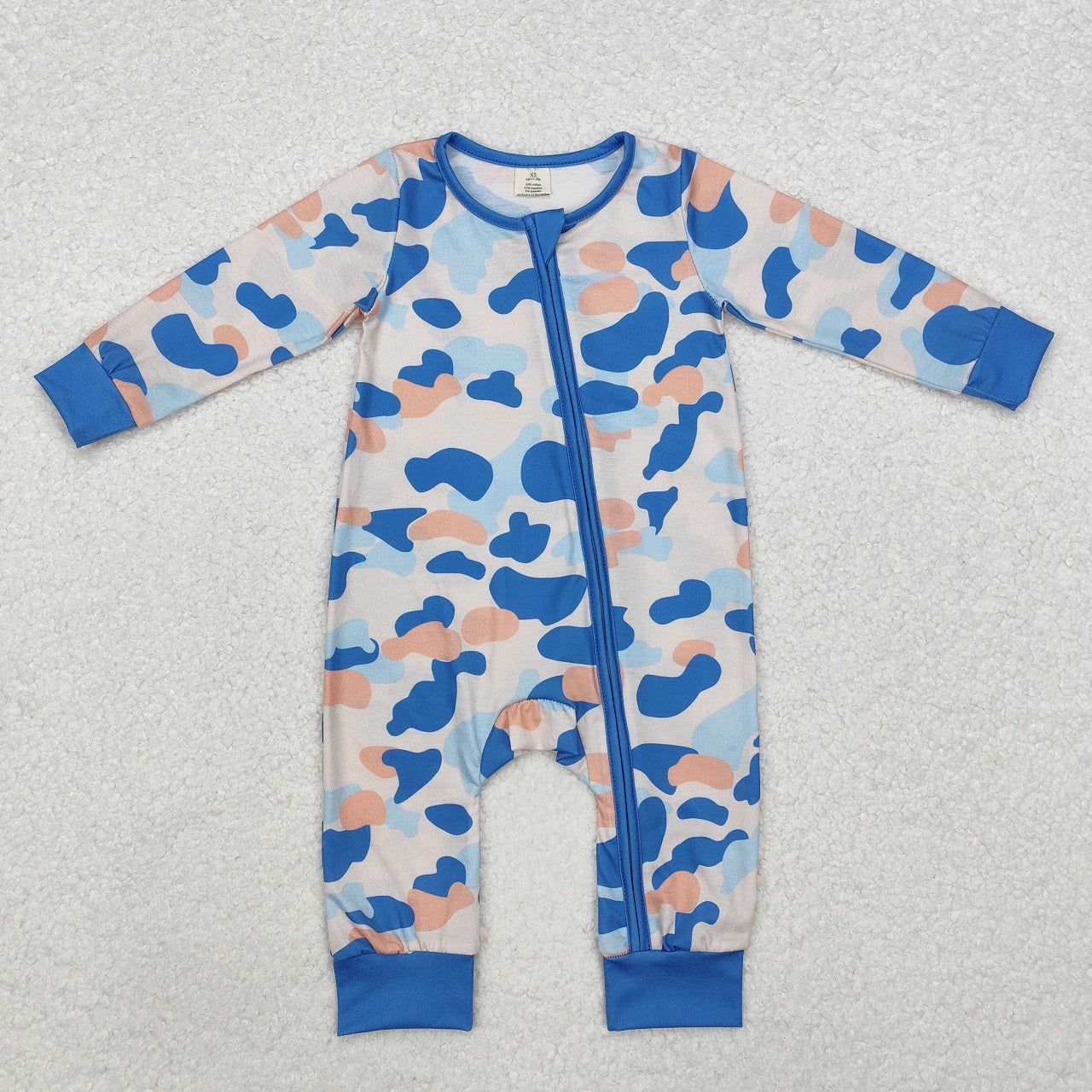 Sibling Boys Infant Long Sleeves Camo Bamboo Zipper Sleeper Romper Clothes RTS