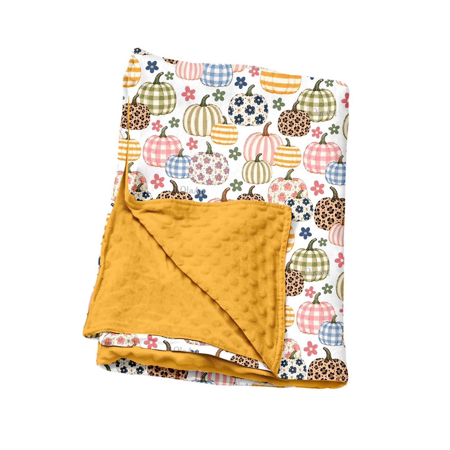 ( Moq 5 ) Preorder Baby Girls Kids Pumpkins Flower Fall Blanket