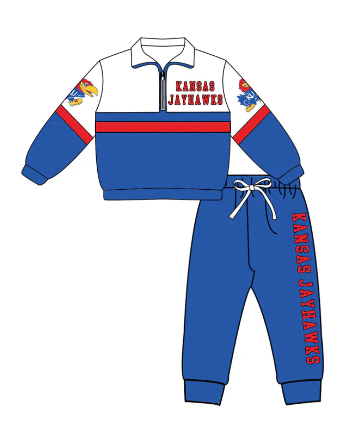 ( Moq 5 ) Baby Boys Kids Long Sleeves Zipper Shirt Jogger Pants Team Bird Clothes Set