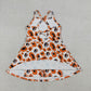 Baby Girls Kids Straps Orange Leopard Dogs Team Yoga Active Shorts Knee Length Dress RTS