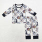 Baby Boy Long Sleeves Halloween Dogs Shirt Pants Pajamas Bamboo Set